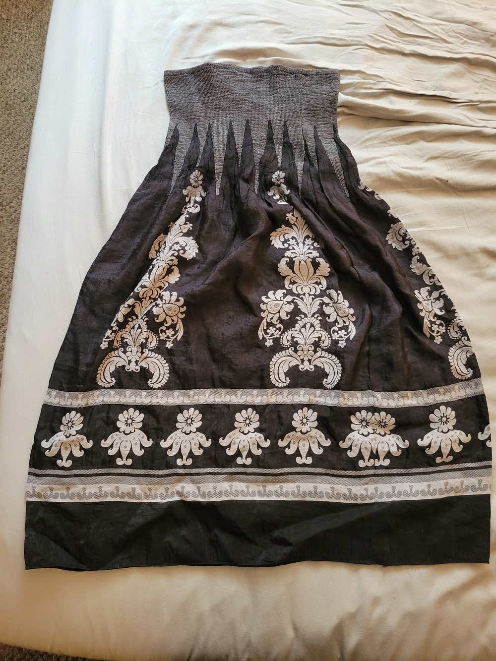 Lapis Black and White Sleeveless Dress/Beach Cover Up